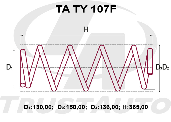 Пружина подвески усиленная (TA) TA TY 107F TRUSTAUTO TATY107F